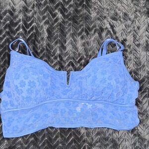 Blue Floral Lace Bralette